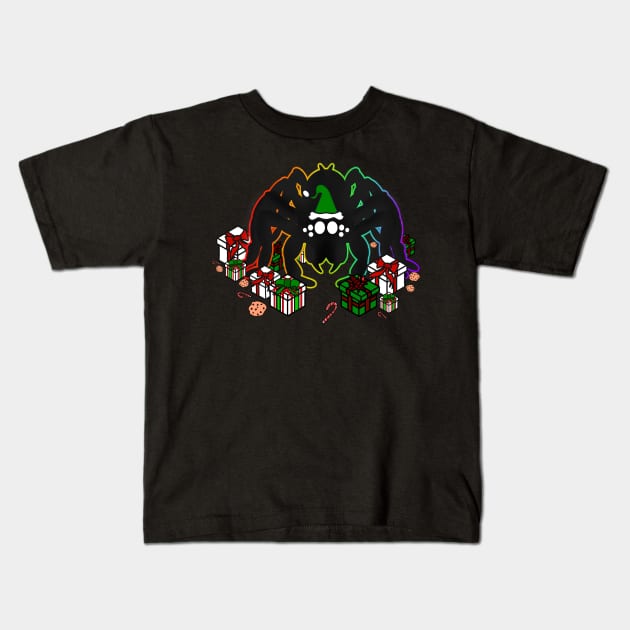 Santa Spider w/ Presents (Rainbow 2) Kids T-Shirt by IgorAndMore